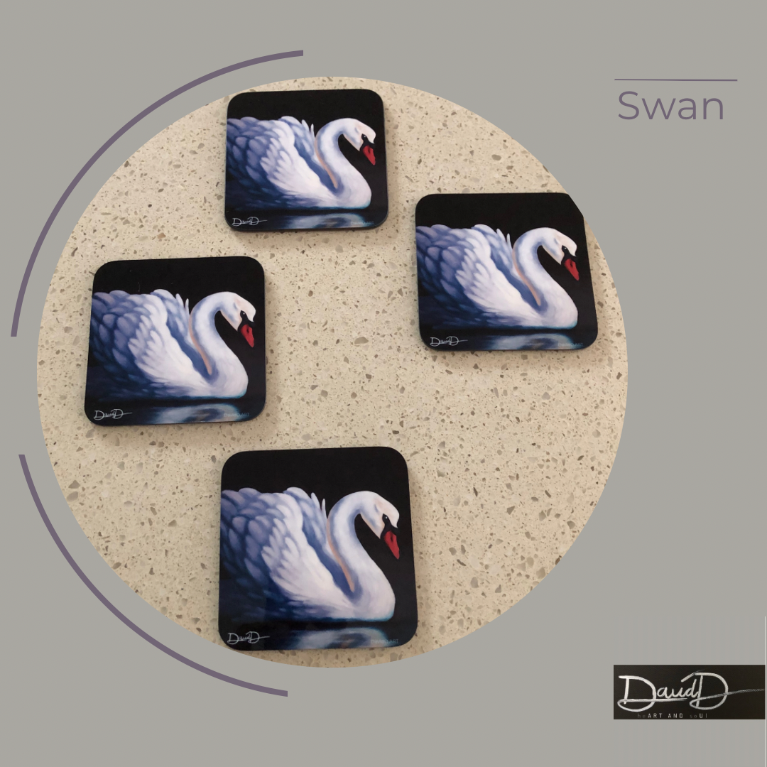 Swan reflection (set of 4)