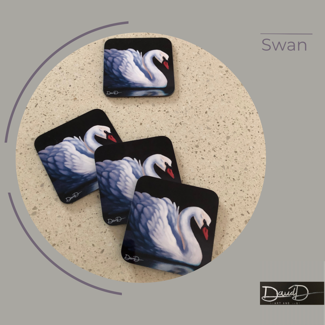 Swan reflection (set of 4)