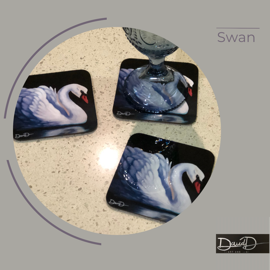 Swan reflection (set of 4)